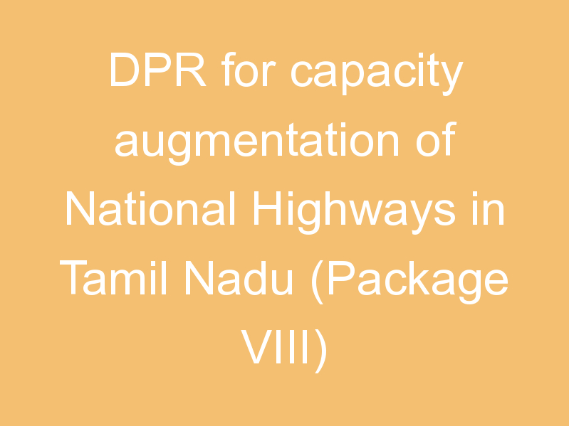 DPR for capacity augmentation of National Highways in Tamil Nadu (Package VIII)