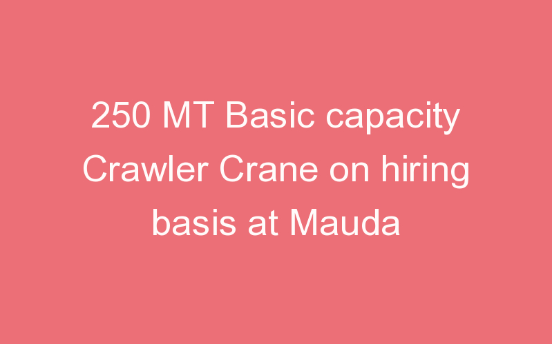 250 MT Basic capacity Crawler Crane on hiring basis at Mauda
