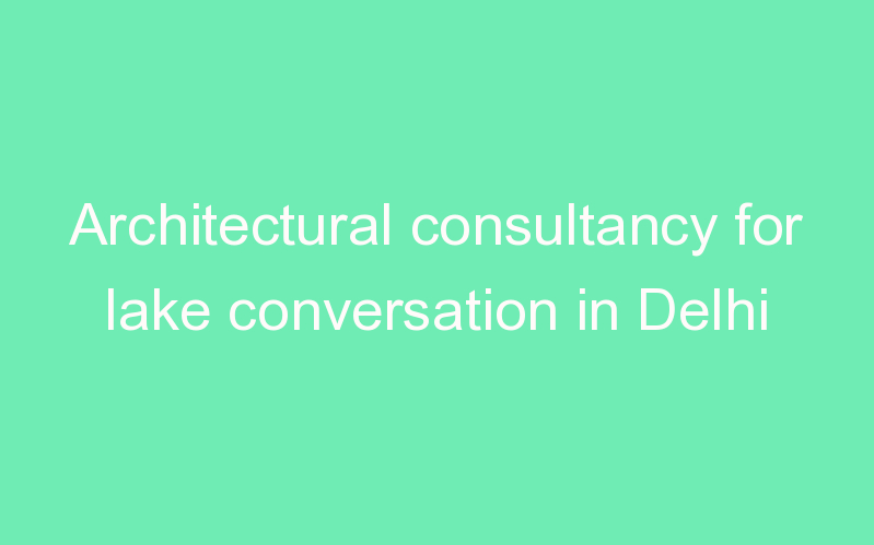 Architectural consultancy for lake conversation in Delhi