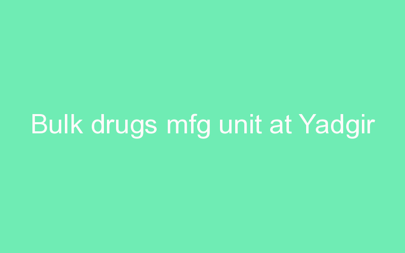 Bulk drugs mfg unit at Yadgir