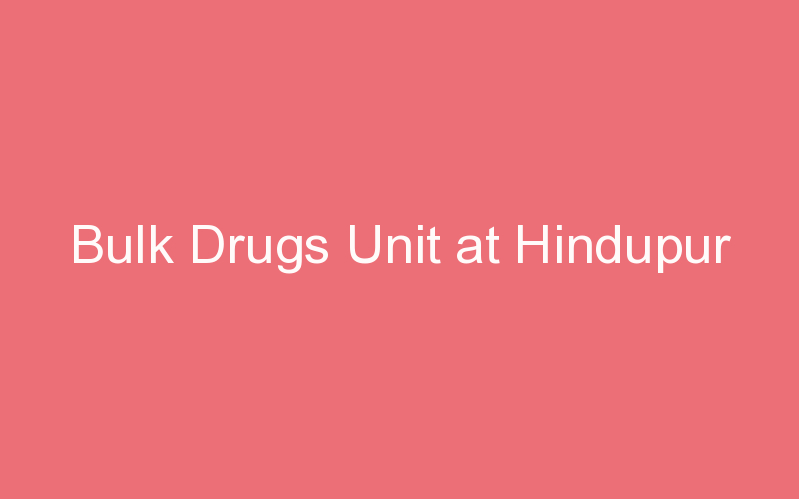 Bulk Drugs Unit at Hindupur