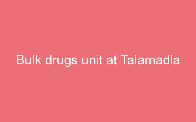 Bulk drugs unit at Talamadla