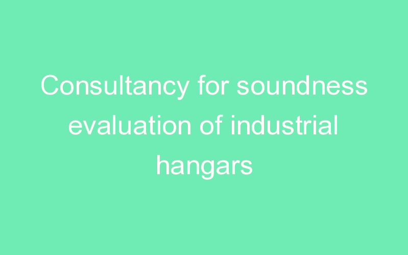 Consultancy for soundness evaluation of industrial hangars