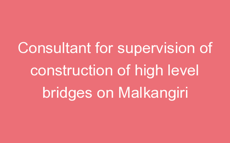 Consultant for supervision of construction of high level bridges on Malkangiri