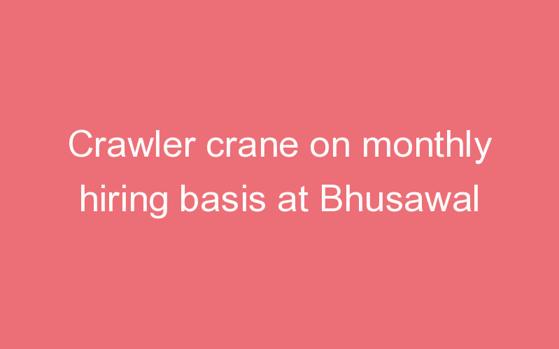 Crawler crane on monthly hiring basis at Bhusawal