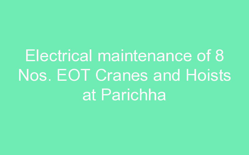 Electrical maintenance of 8 Nos. EOT Cranes and Hoists at Parichha