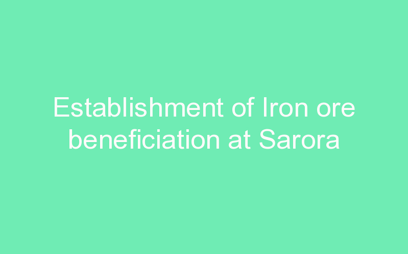 Establishment of Iron ore beneficiation at Sarora