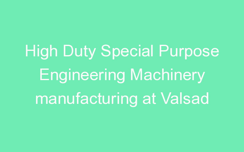 High Duty Special Purpose Engineering Machinery manufacturing at Valsad