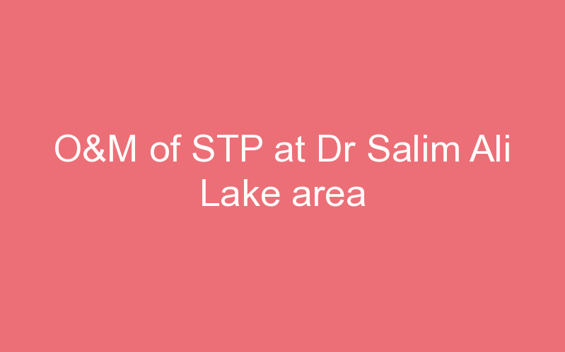O&M of STP at Dr Salim Ali Lake area