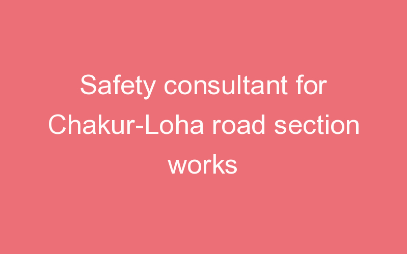 Safety consultant for Chakur-Loha road section works