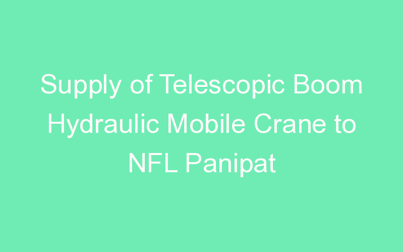 Supply of Telescopic Boom Hydraulic Mobile Crane to NFL Panipat