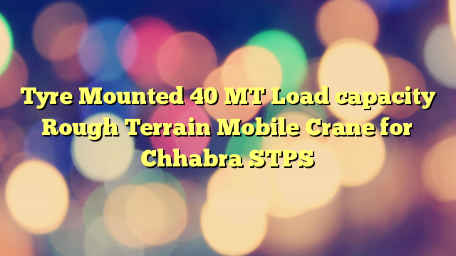 Tyre Mounted 40 MT Load capacity Rough Terrain Mobile Crane for Chhabra STPS