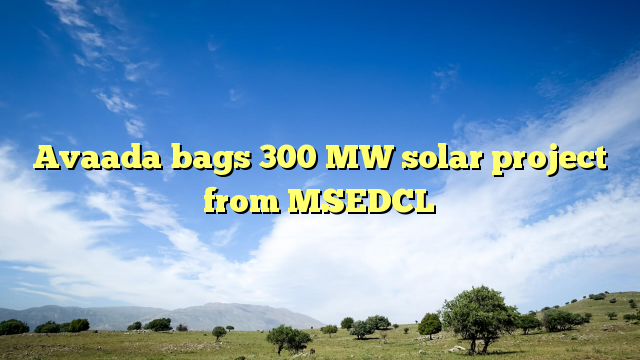 Avaada bags 300 MW solar project from MSEDCL